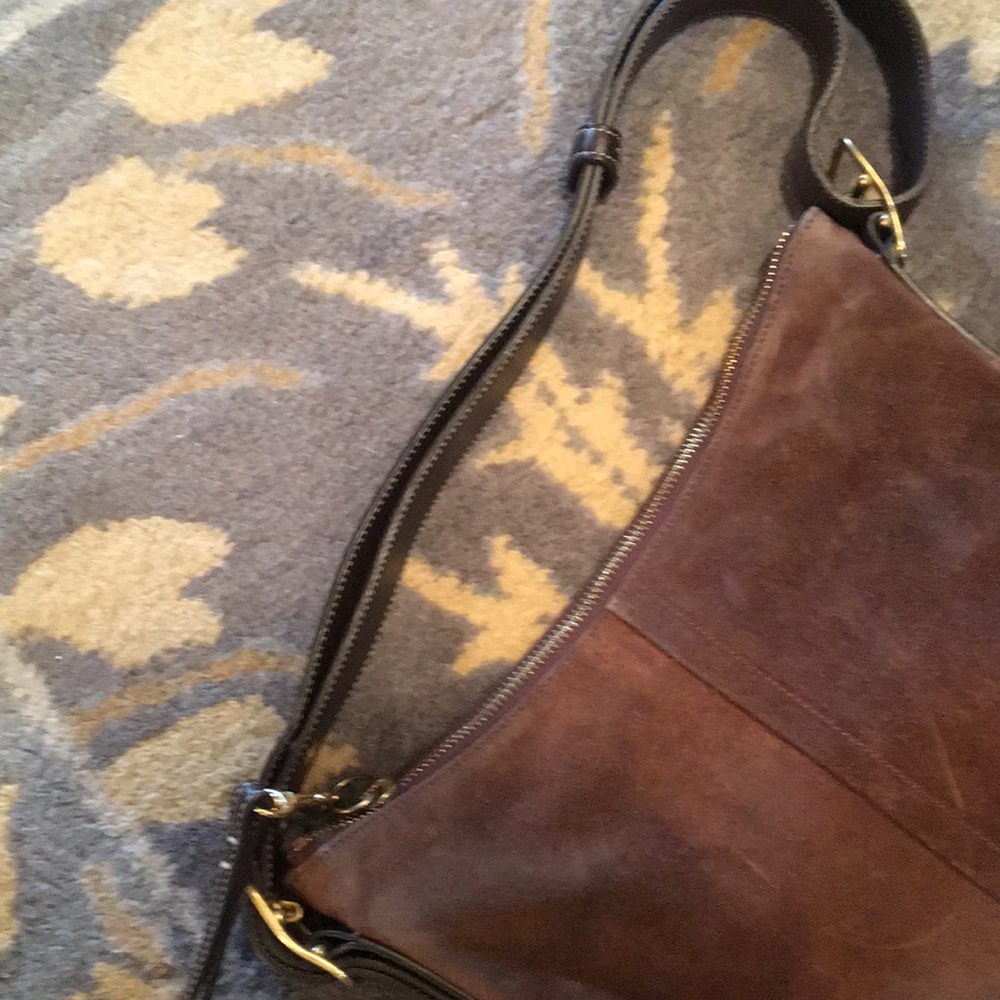 Coach suede bag with leather trim - Picture 4 of 8